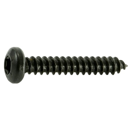 Midwest Fastener Sheet Metal Screw, #8 x 1 in, Black Steel Pan Head Torx Drive, 20 PK 36888